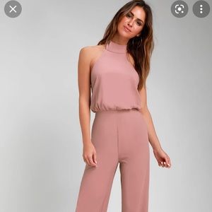 Lulus Dusty Pink Halter Jumpsuit